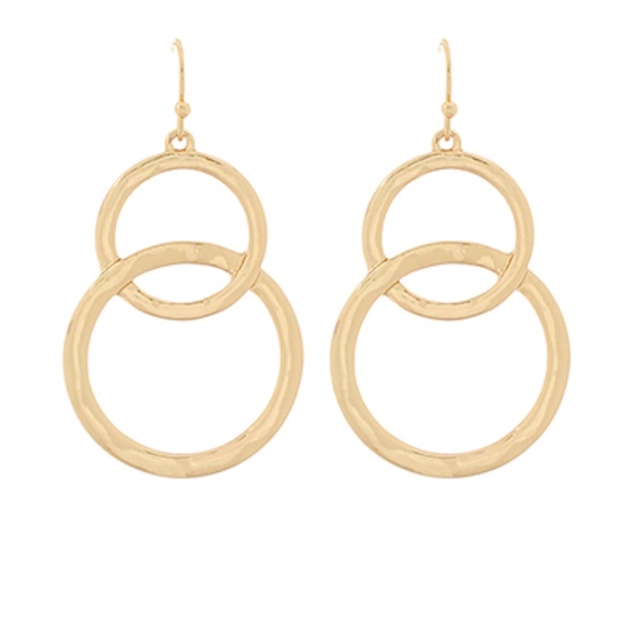 Duo Circle Linked Drop Earrings - Picture 1 of 1